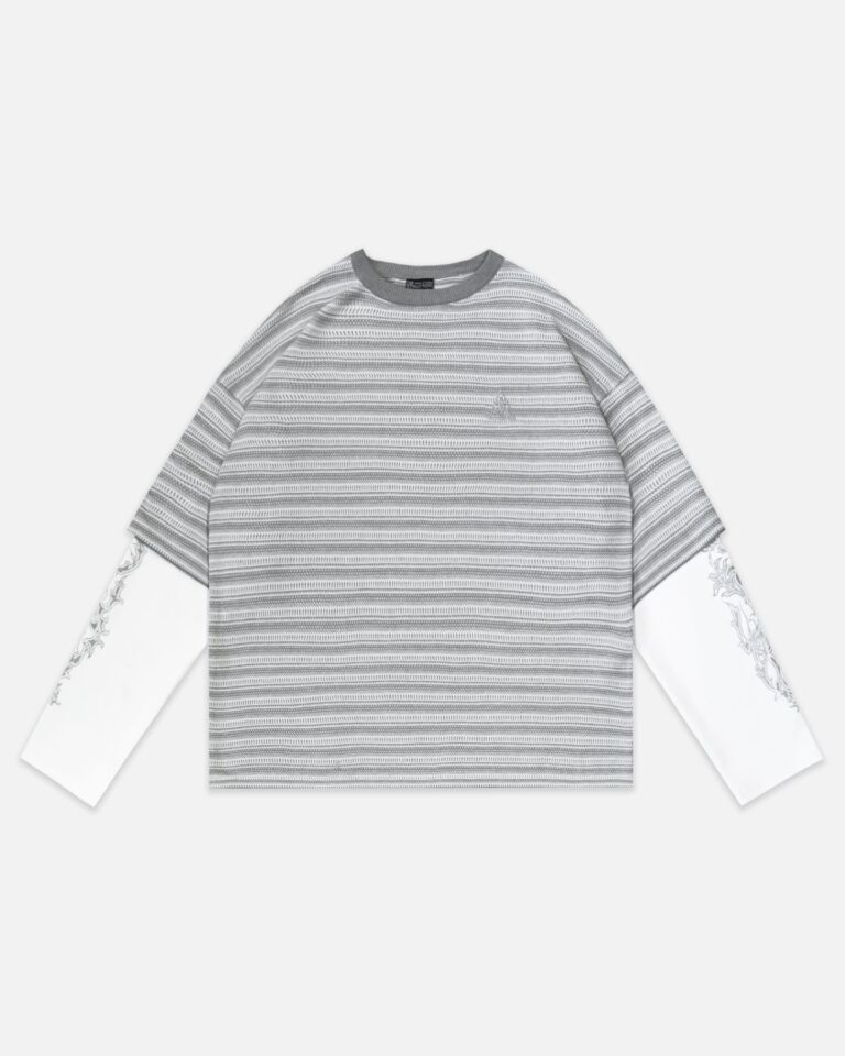 Лонгслив "Rhythm" Grey/White
