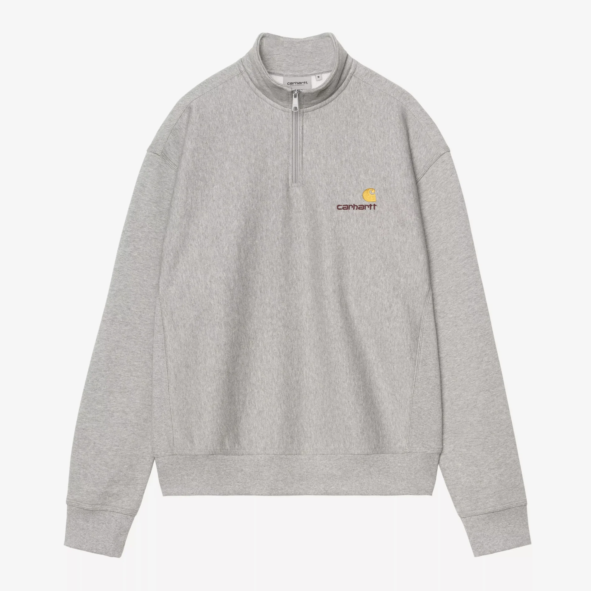 Свитшот Carhartt WIP Half Zip American Script Sweatshirt Grey Heather