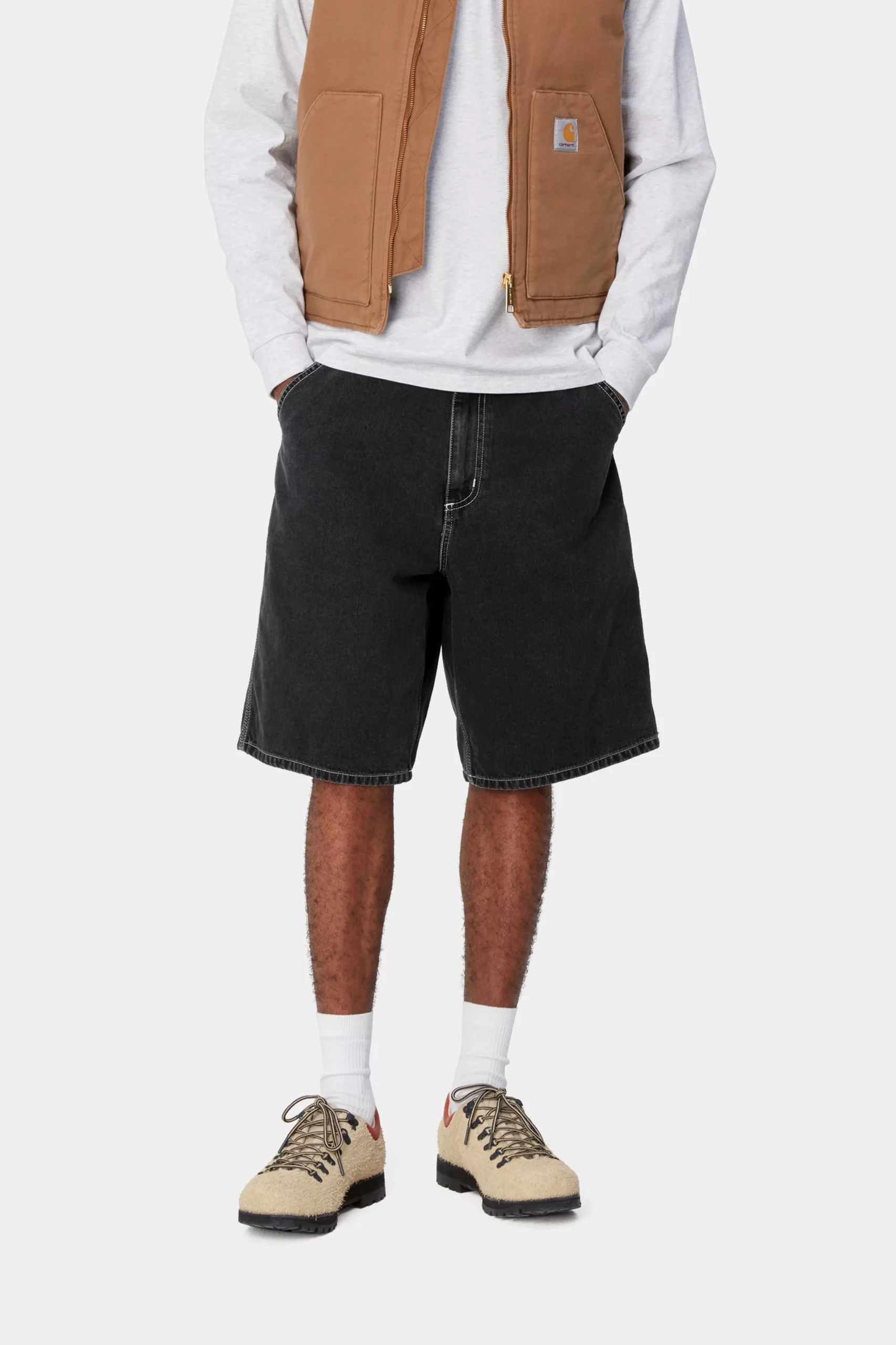 Шорты Carhartt WIP Simple Short Black Heavy stone wash