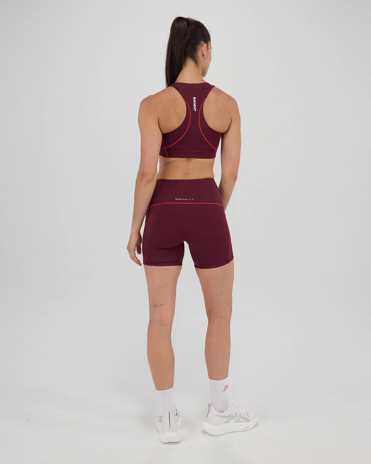 Шорты Bandir Running Stamina™ 5" Pop Stitch™ High Waist Compression Short - Fig / Intense Red