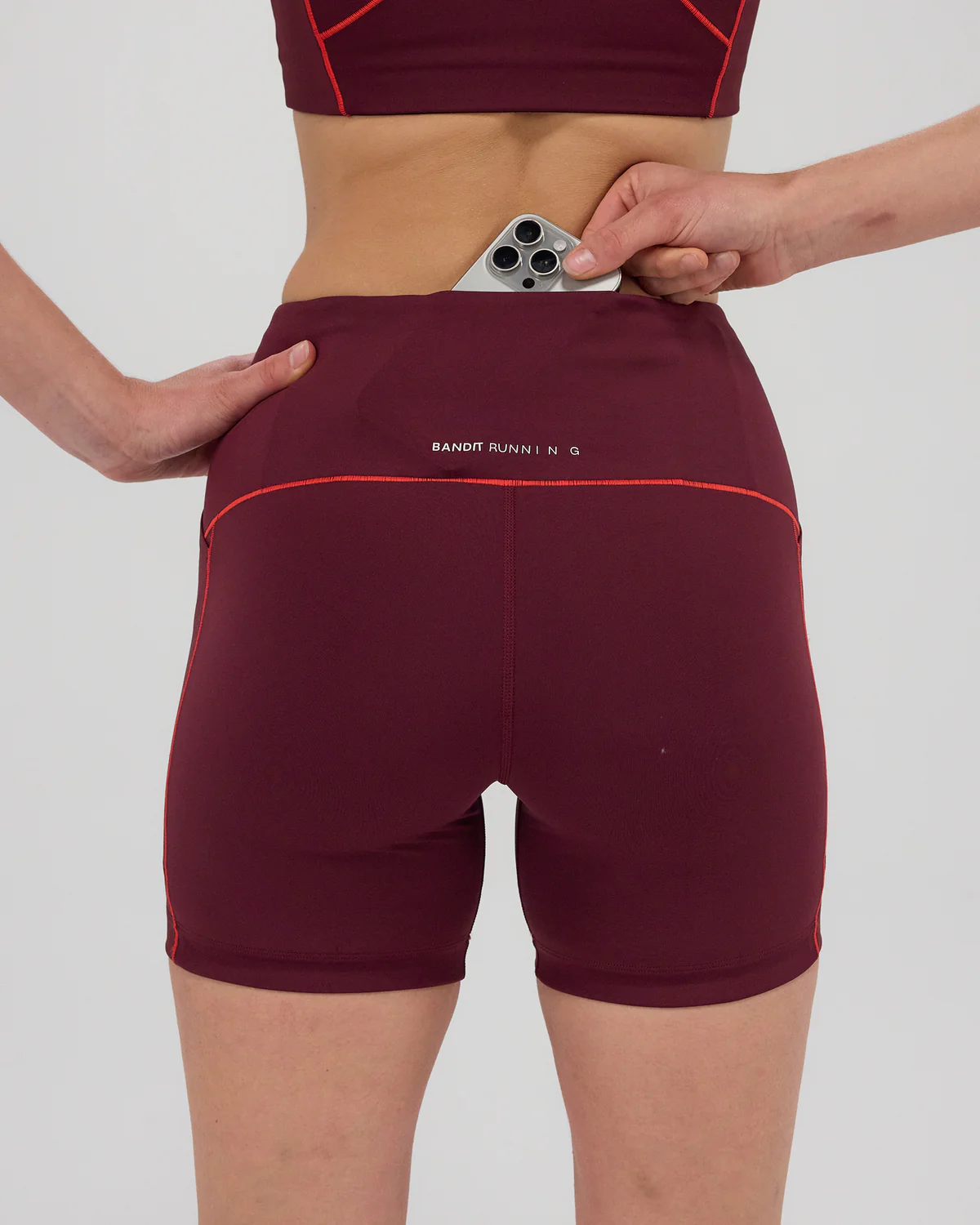Шорты Bandir Running Stamina™ 5" Pop Stitch™ High Waist Compression Short - Fig / Intense Red