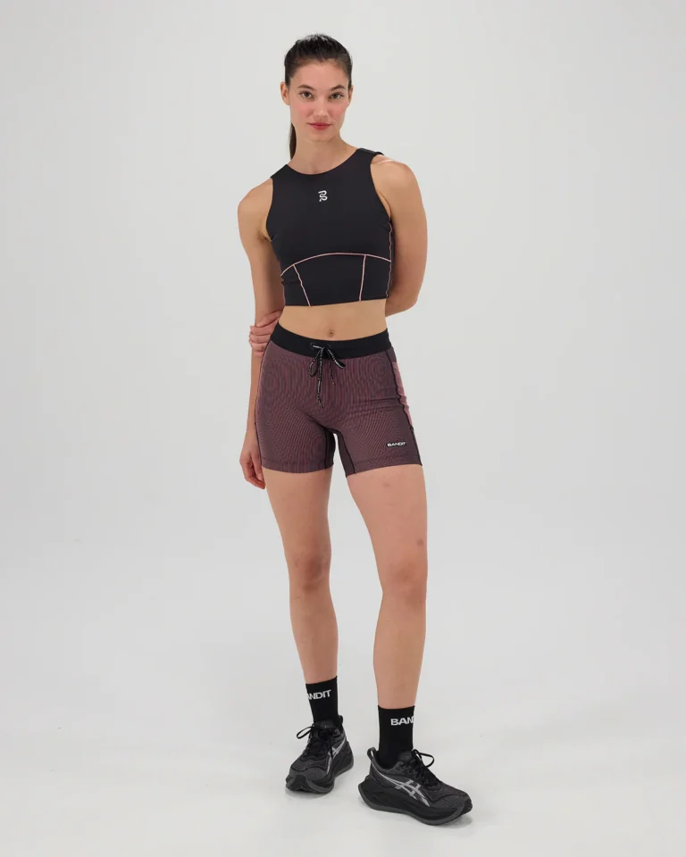 Топ Bandit Running Stamina™ Pop Stitch Volta™ Crop - Black / Mauve