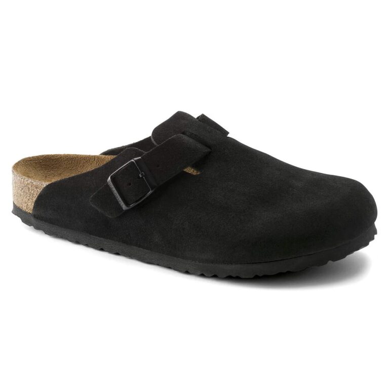 Сандали Birkenstock Boston Soft Footbed Suede Leather Black