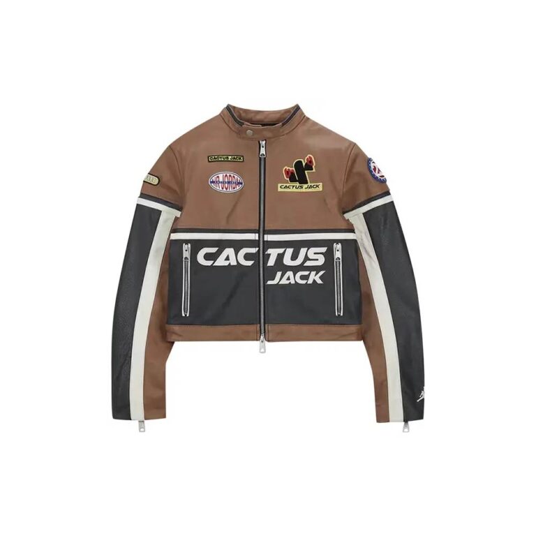 Куртка Nike Air Jordan x Travis Scott Cactus Jack Women's Leather Jacket 'Archaeo Brown'