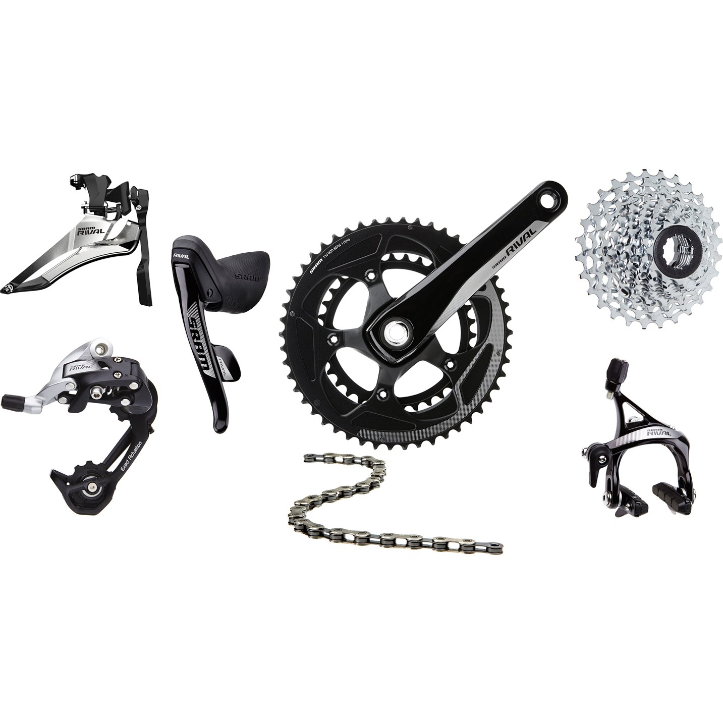 SRAM Rival 22 Groupset 2x11 compact - GXP - with mechanic Rim Brakes