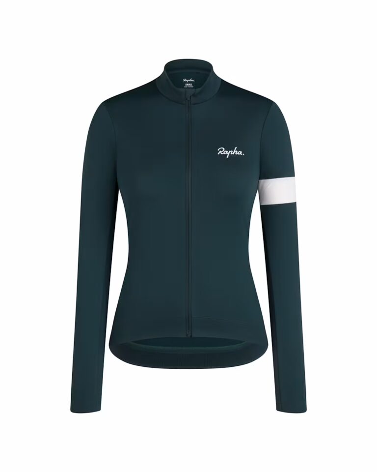 Джерси Rapha Women's Core Thermal Long Sleeve Jersey Forest Green/White