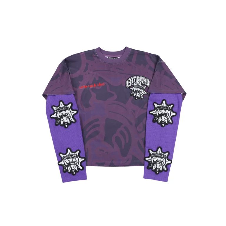 Лонгслив Glo Gang Not A Gang Double Thermal Layer Tee Purple