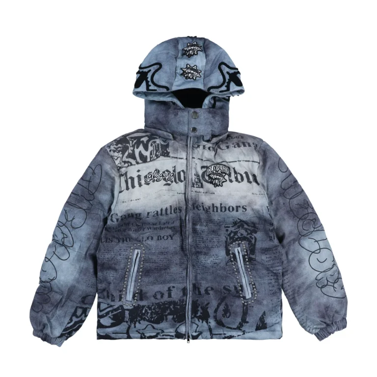 Куртка-пуховик Glo Gang Tribune Puffer Jacket Washed Denim
