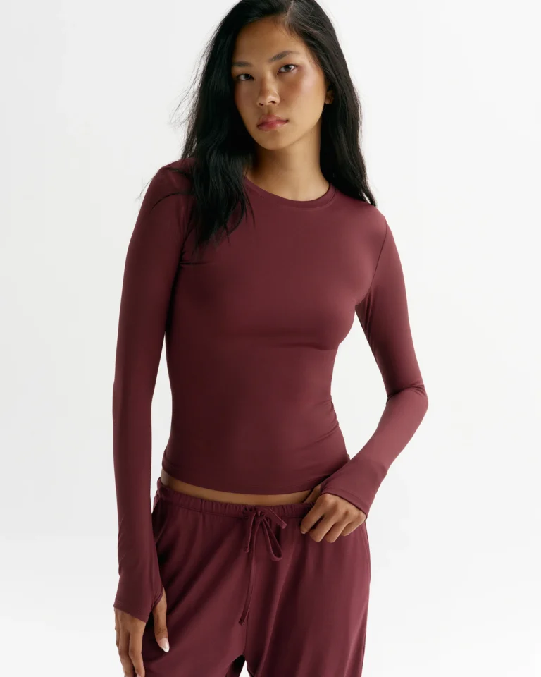 Adanola Ultimate Long Sleeve Top Damson Red