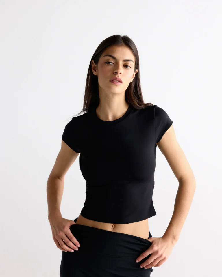 Adanola Ultimate Cap Sleeve Top Black
