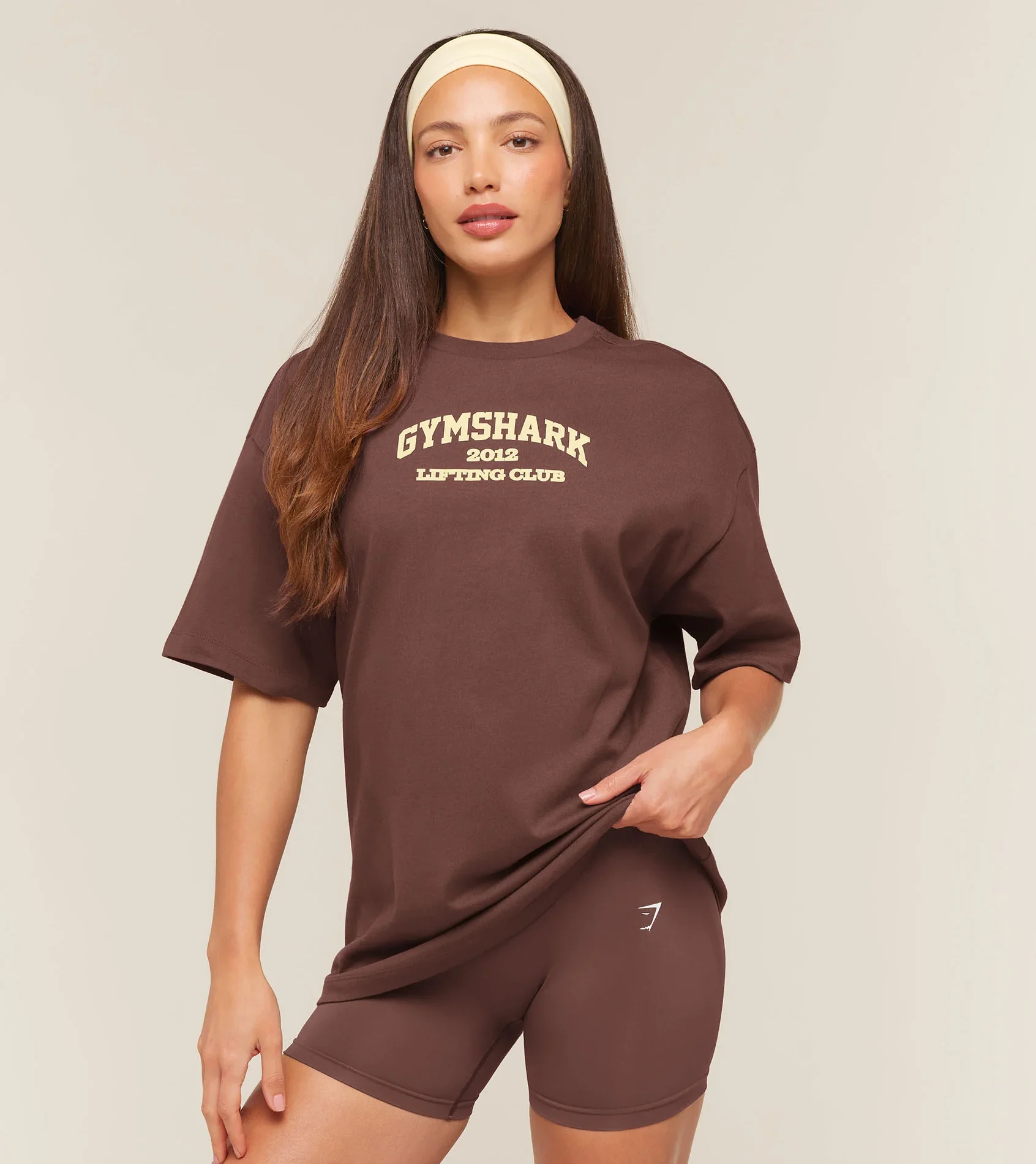 Футболка GymShark Cosy Luxe Campus T-Shirt Espresso Brown