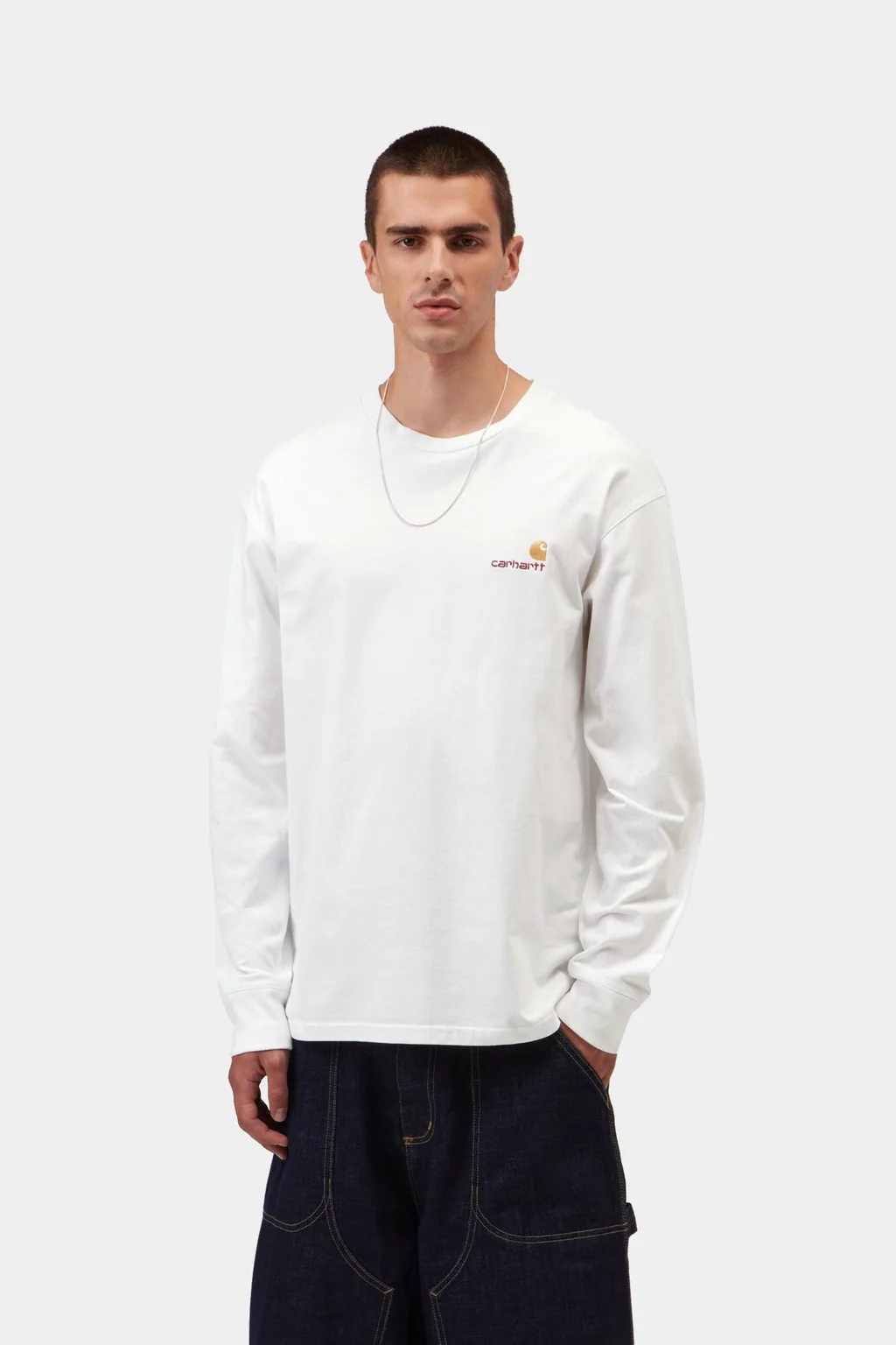 Лонгслив Carhartt WIP American Script Long Sleeve T-Shirt White