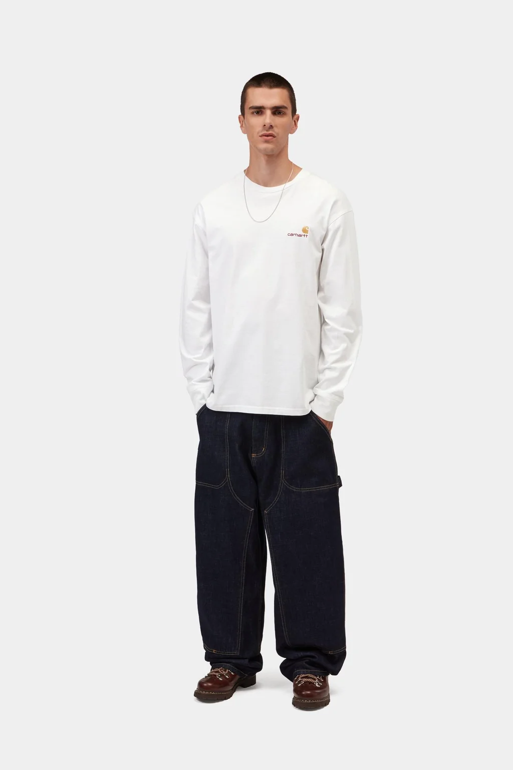 Лонгслив Carhartt WIP American Script Long Sleeve T-Shirt White