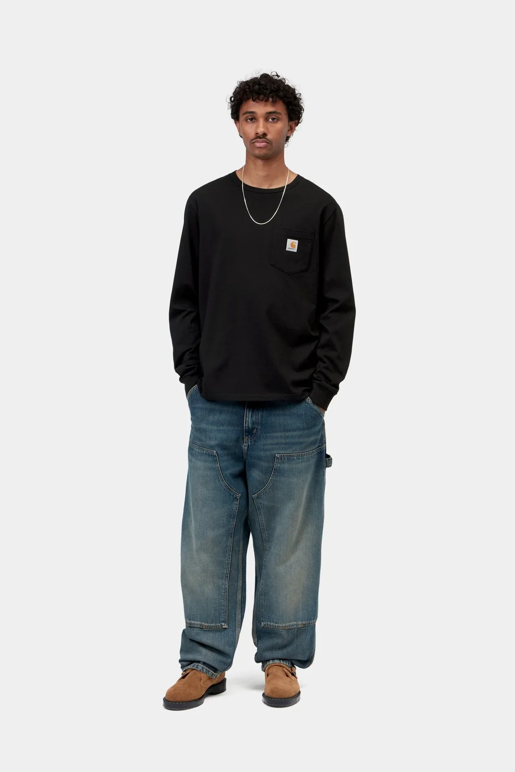 Лонгслив Carhartt WIP Long Sleeve Pocket T-Shirt Black
