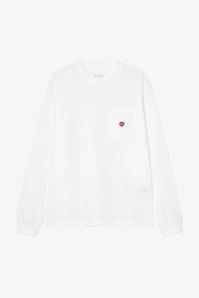 Лонгслив Carhartt WIP Women’s Long Sleeve Pocket Small Heart T-Shirt White / Red