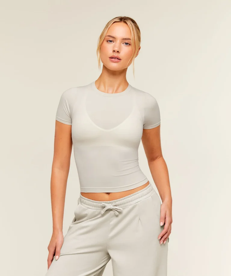 Футболка GymShark FeatherForm™ Short Sleeve T-Shirt Pebble Grey