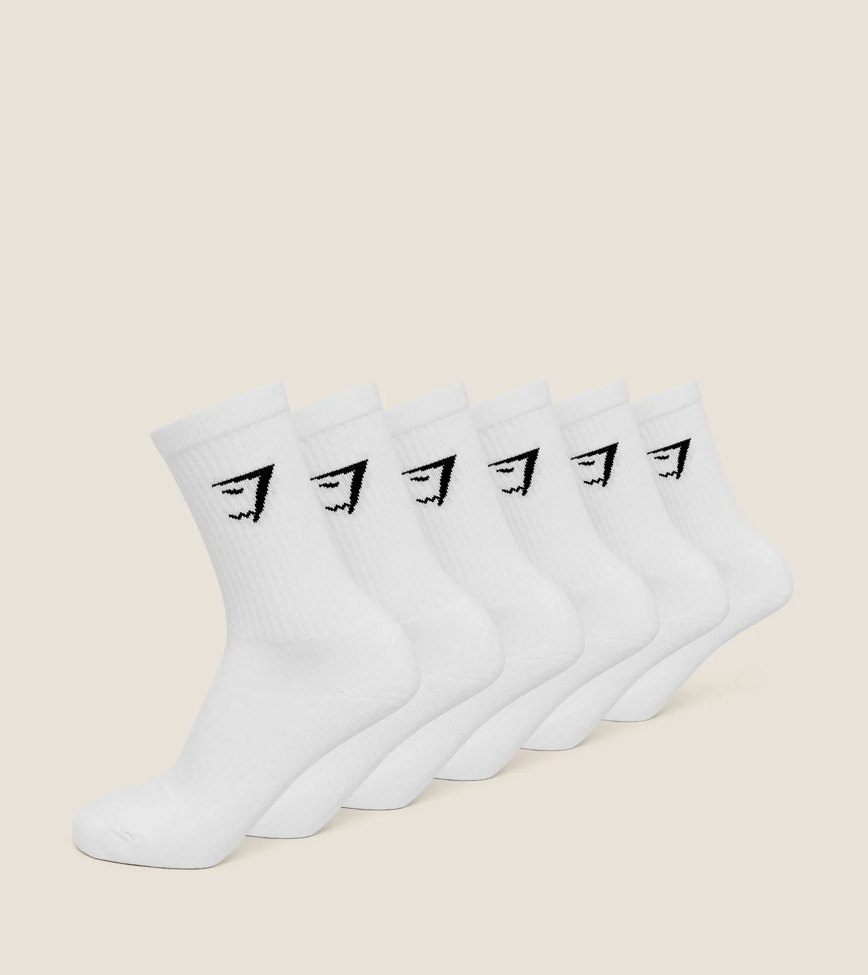 Комплект носков GymShark Crew Socks 6pk White