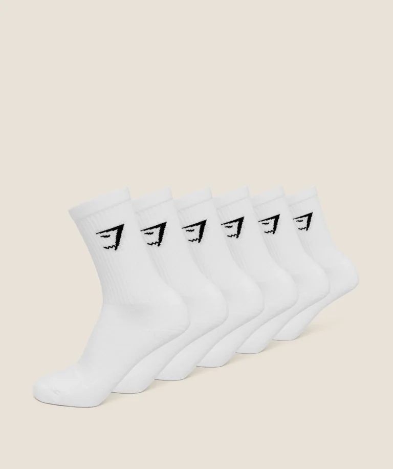 Комплект носков GymShark Crew Socks 6pk White