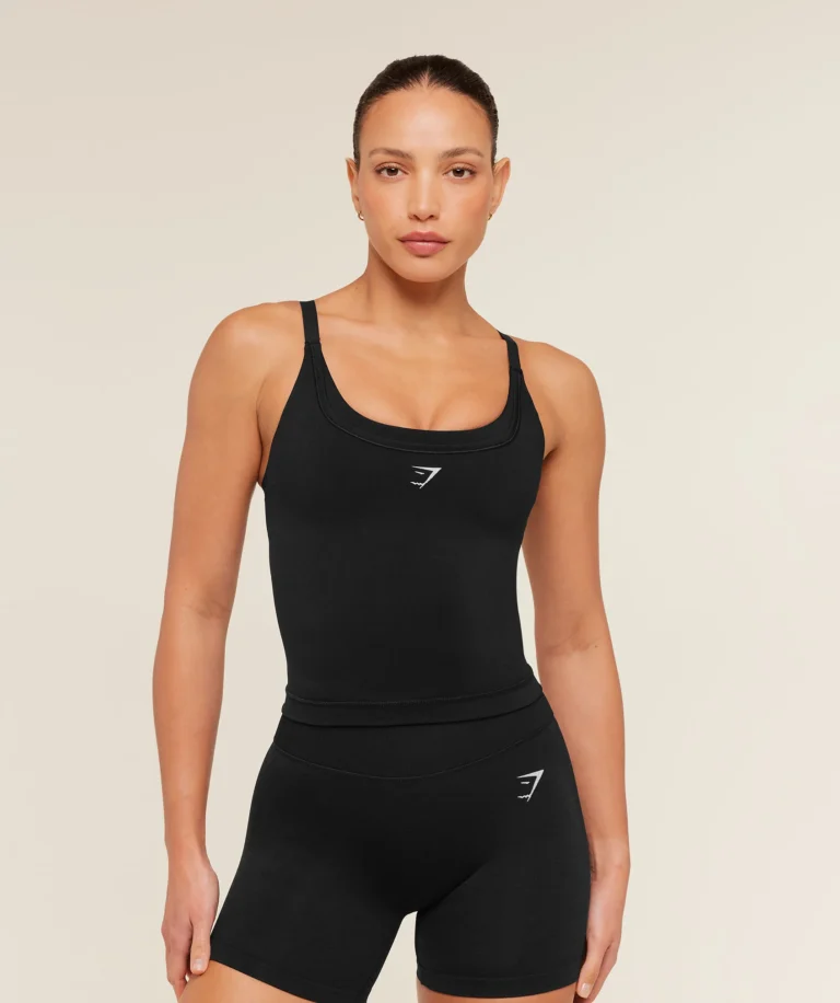 Топ GymShark Relay Seamless Midi Tank Black