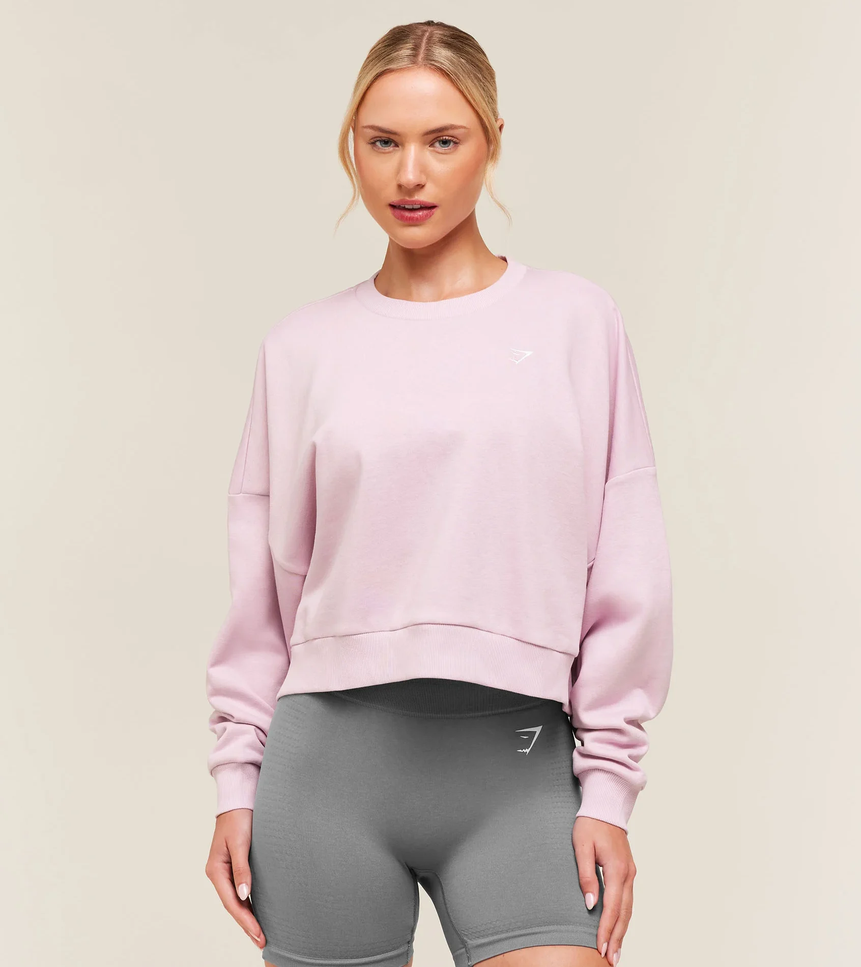 Свитшот GymShark Training Oversized Boxy Sweatshirt Haze Pink