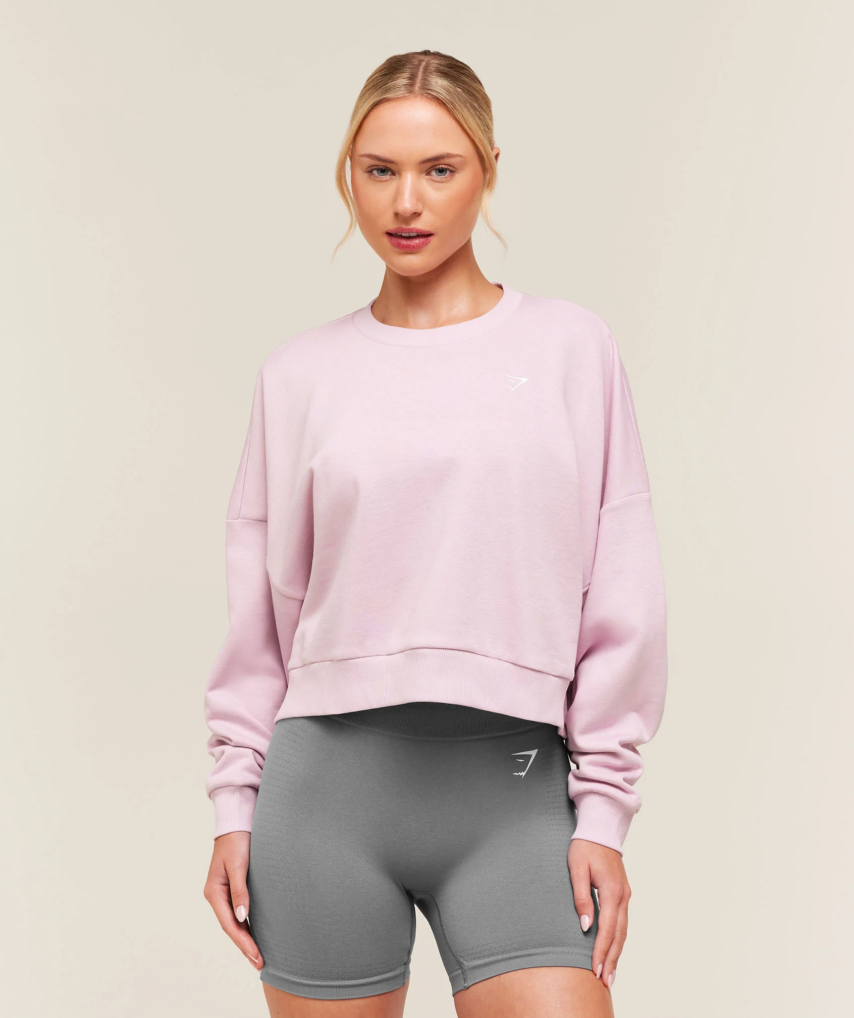 Свитшот GymShark Training Oversized Boxy Sweatshirt Haze Pink