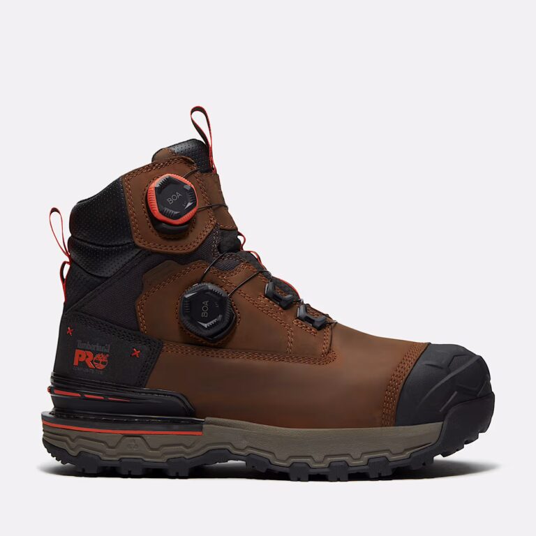 Ботинки Timberland PRO Boondock Ultralight 6 Composite-Toe Work Boot with BOA Brown Full-Grain/Orange