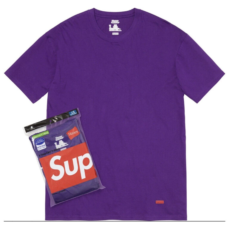 Комплект мужских футболок Supreme/Hanes Tagless Tees 2 Pack Purple