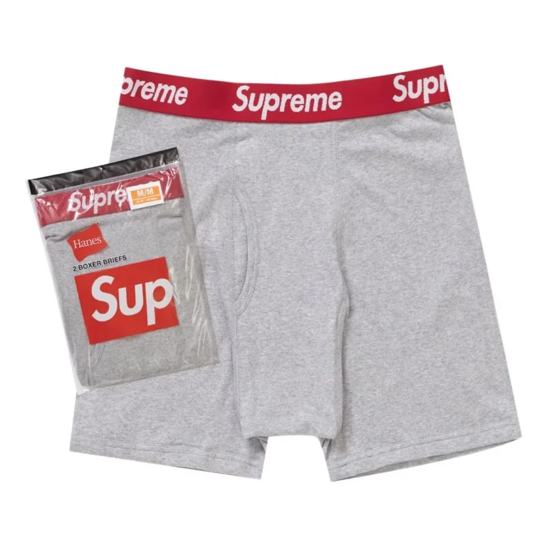 Комплект мужских боксеров Supreme/Hanes Boxer Briefs 2 Pack Heather Grey