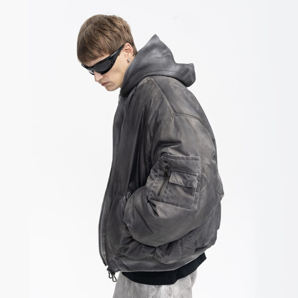 Куртка бомбер ABC Clothes Hooded Bomber серая